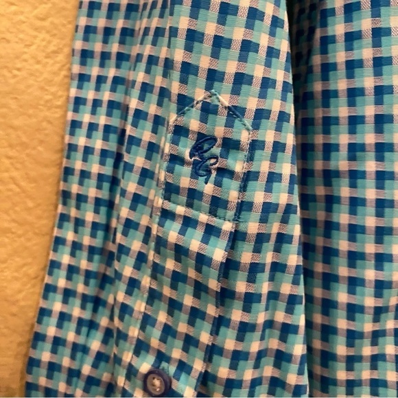 ROBERT GRAHAM Men Blue Pattern Classic Fit Flip Cuffs Long Sleeve Shirt Size L - Picture 6 of 10